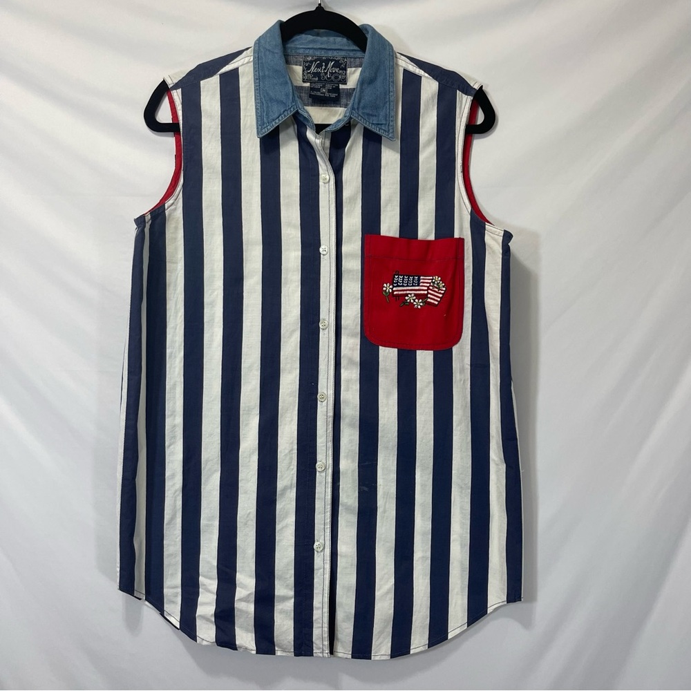 Blue and White Striped Button Down Shirt